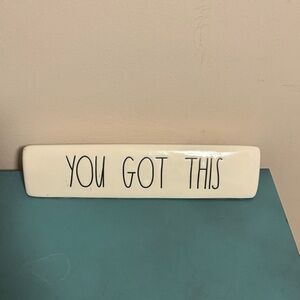 RAE DUNN White Ceramic Sign with Motivational Message